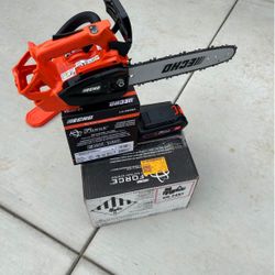 ECHO 56V 12 in. X Series Cordless Battery Top Handle Pro Chainsaw w/ SpeedCut Nano 80TXL Chain and 2