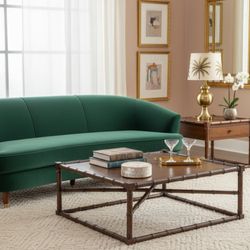 Vintage Wood Faux Bamboo Coffee & End Table Set Hollywood Regency Style