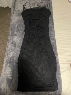 Black Ruched Bodycon Midi Dress