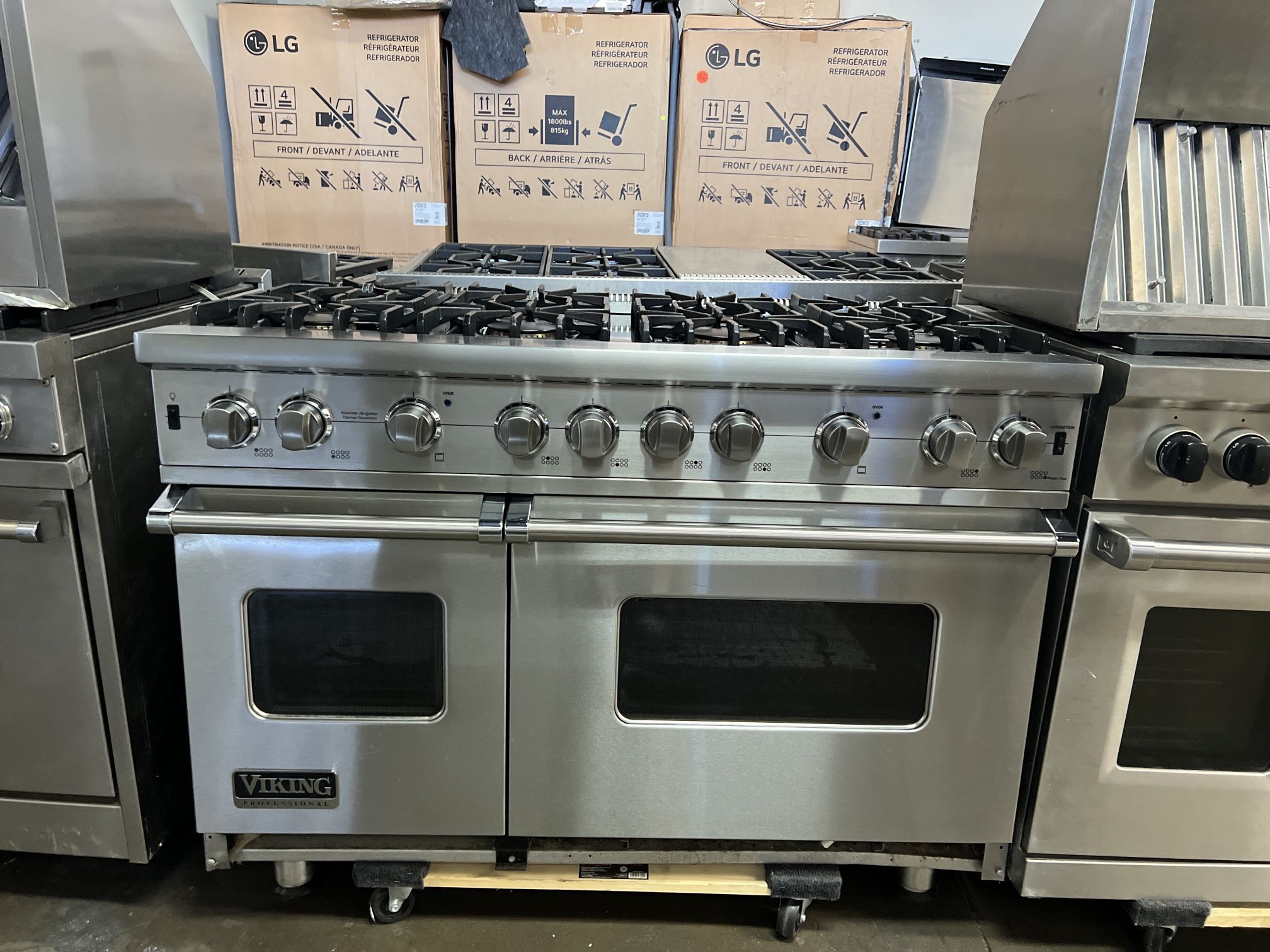 Viking 48”Wide Gas Range Stove Stainless Steel 8 Burners 
