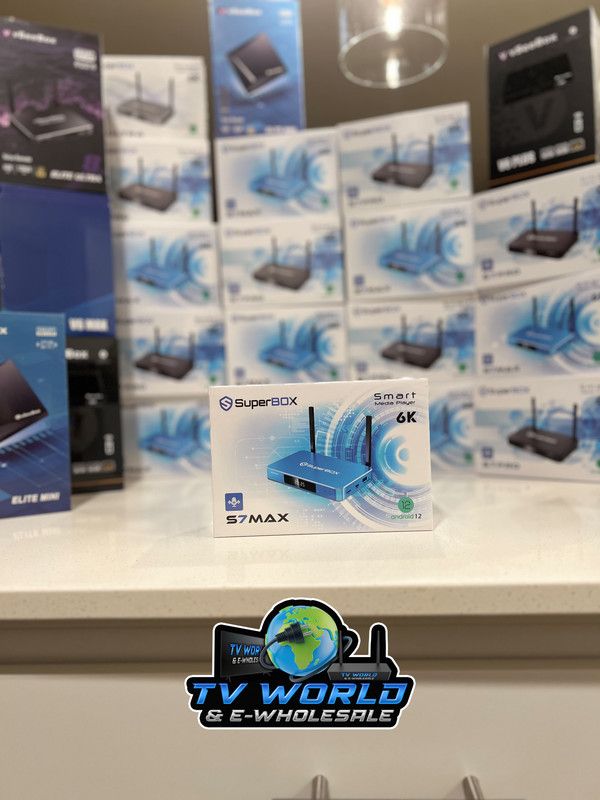SuperBOX Super box S7 Models Max, S7 Pro, S6 Ultra, Supreme & Vsee V6 Plus, V6 Max Vsee Elite Mini, Elite Ultra 8 Authorized Wholesale distributors 