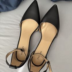 Pashion Footwear Black Leather D’Orsay Flats size 10