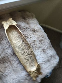 decorative gold-tone, long boat-shaped tray with butterfly