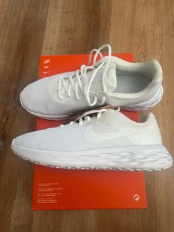 Nike White Mesh Low-Top Running Sneakers