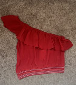 Candie’s Red One Shoulder Blouse 