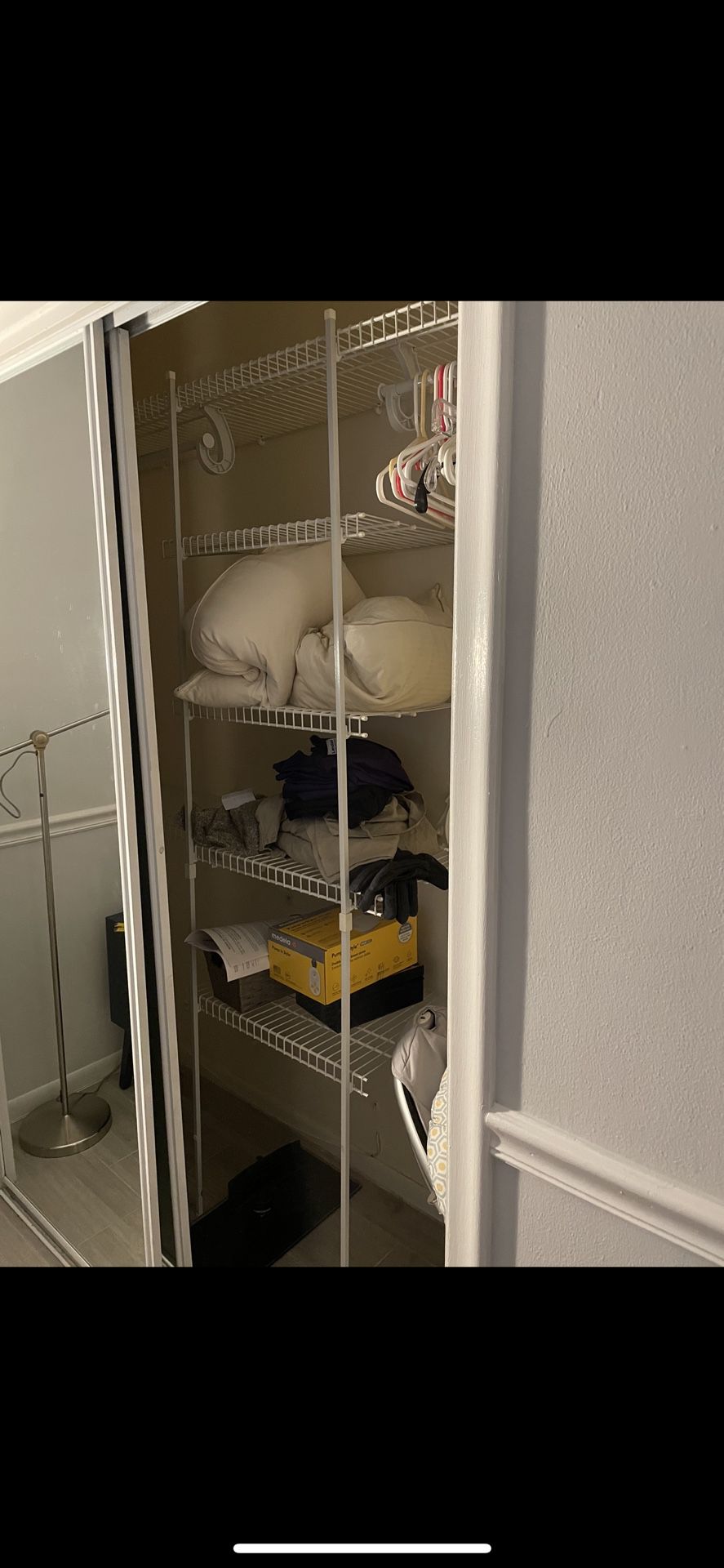 Closet maid Shelves With hanging 80inch High 86inch Wide