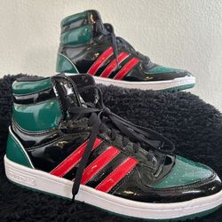 Adidas Men’s High Top Green Red And Black Sneaker Shoes Size