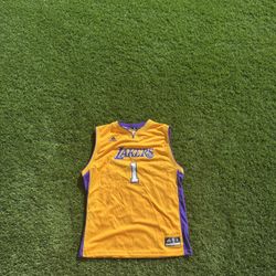 Yellow And Purple D’Angelo Russel Lakers Jersey