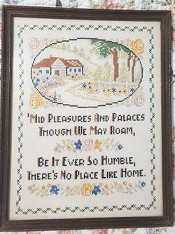 Vintage Mid Century Framed Cross Stitch Samplers - price each- p/u near Gilbert High School