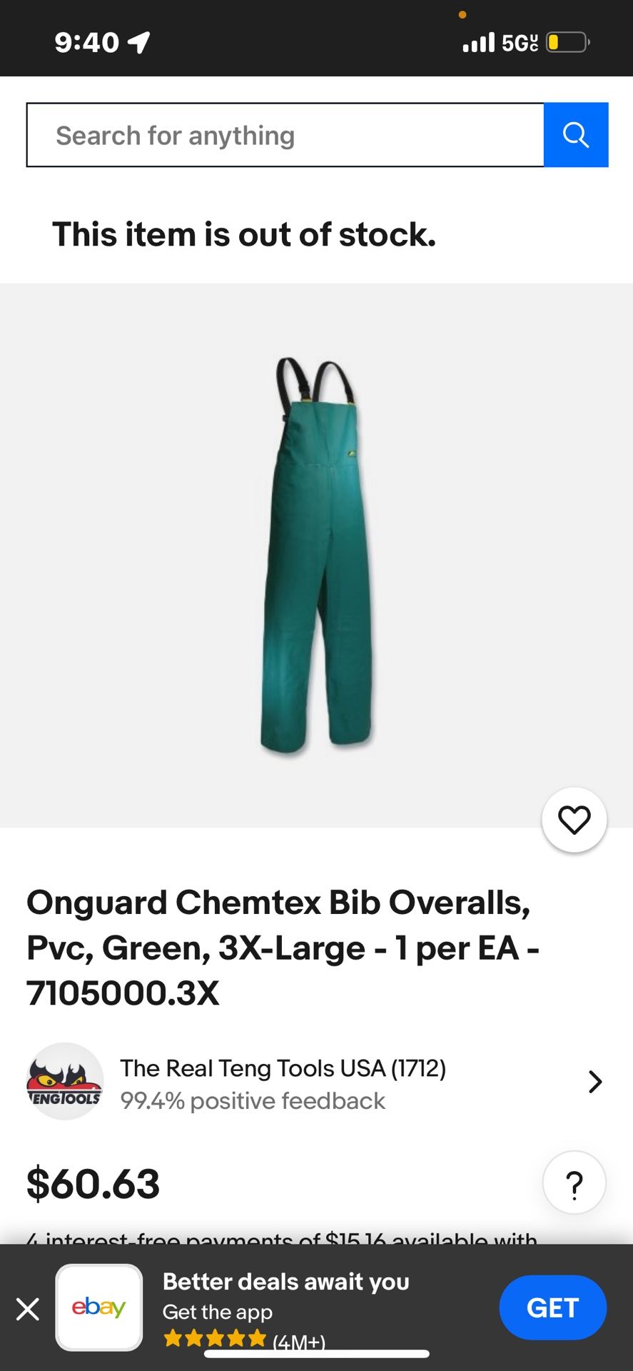 Professional Rain Gear Overalls