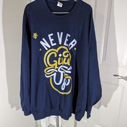 VINTAGE Jerzees Sweatshirt Crew Neck Fleece Navy Blue Men's Size 5XL