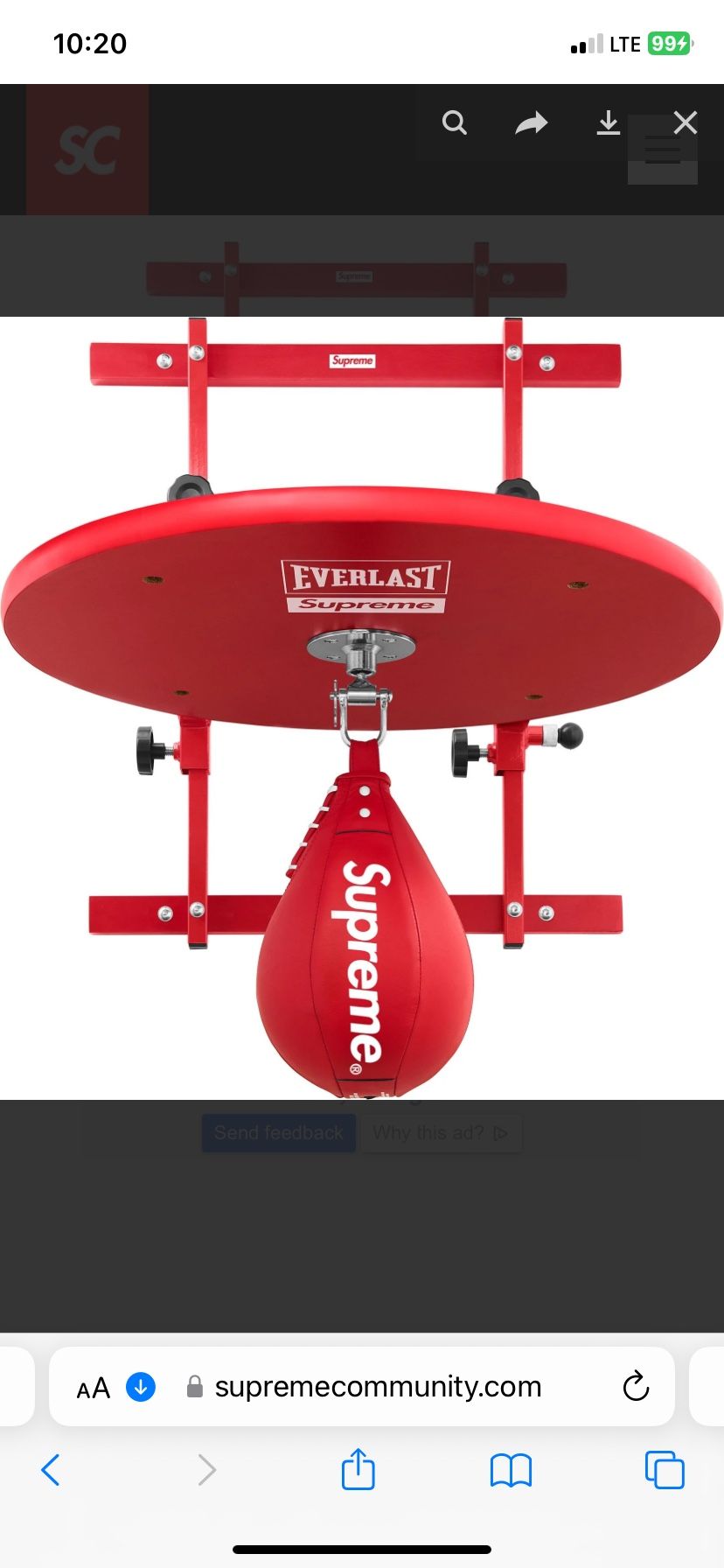 SUPREME®/EVERLAST® SPEED BAG + PLATFORM