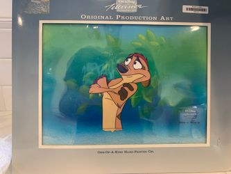Timon and Pumbaa one of a kind hand painted animation cell