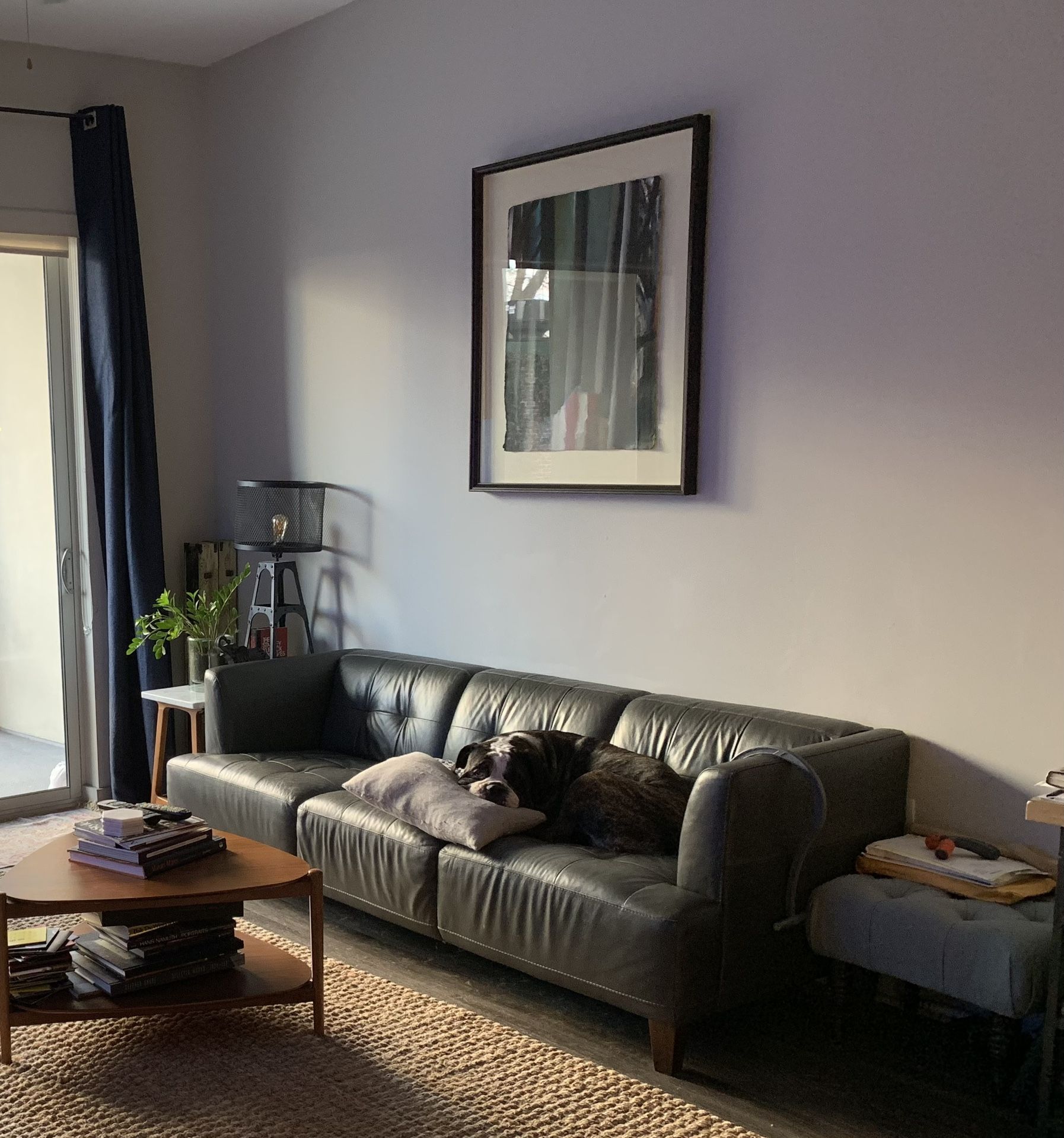 Grey Macy’s Leather Couch