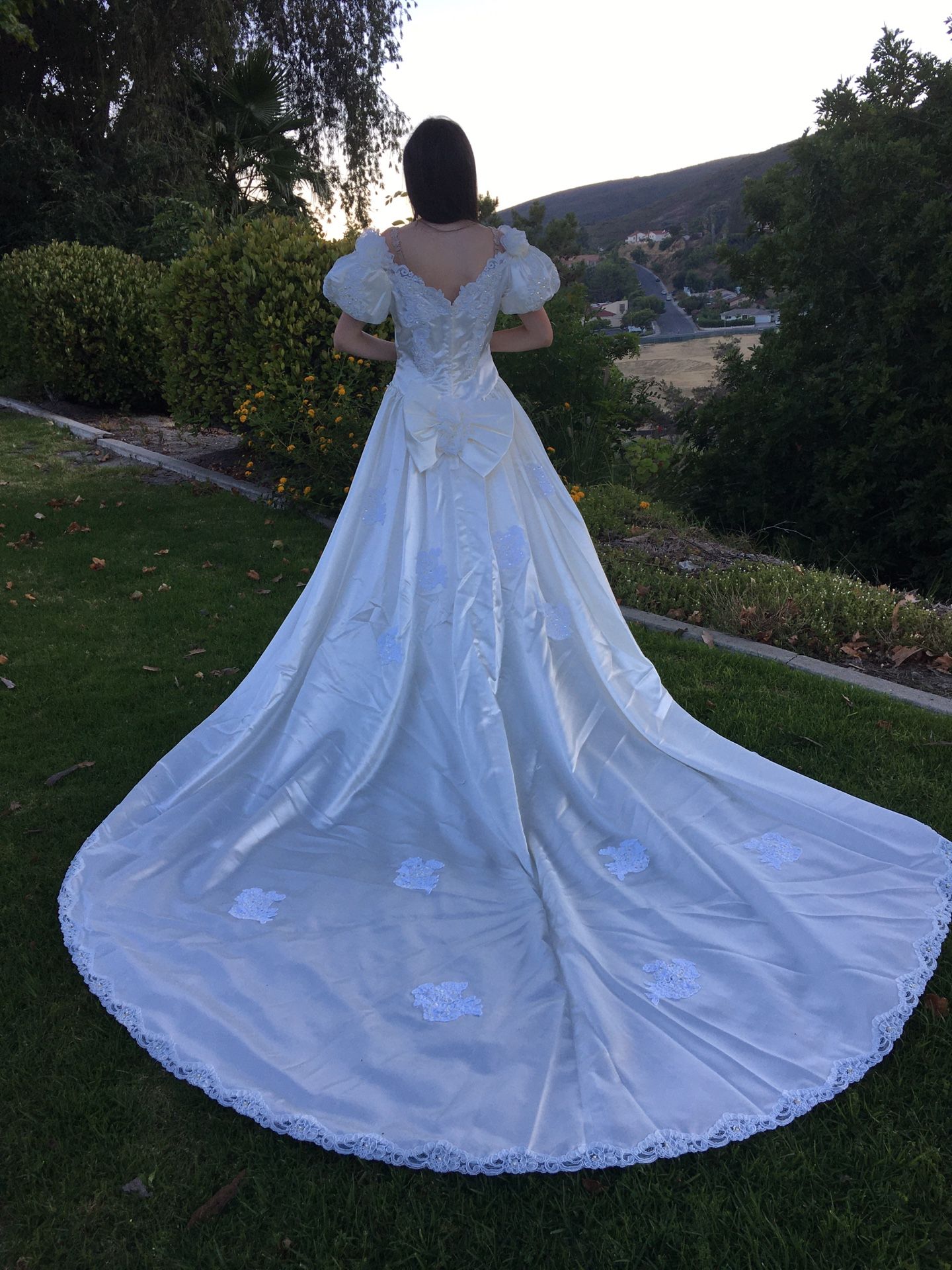 Wedding dress - Ivory size 12 - with long train & bustle