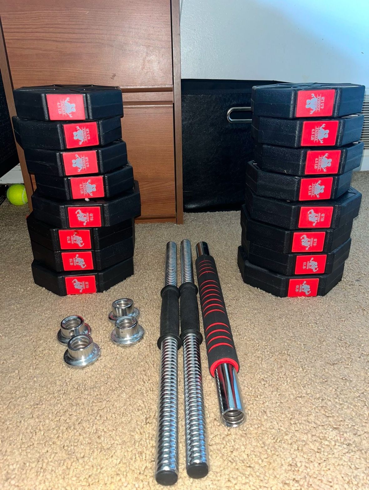 At Home Adjustable Dumbell/Barbell Set