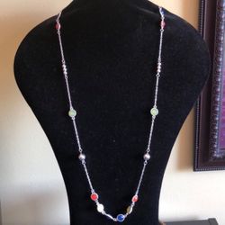 Elegant Long Colorful Necklace