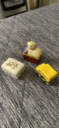 3- Porcelain Trinket Boxes All For One Price