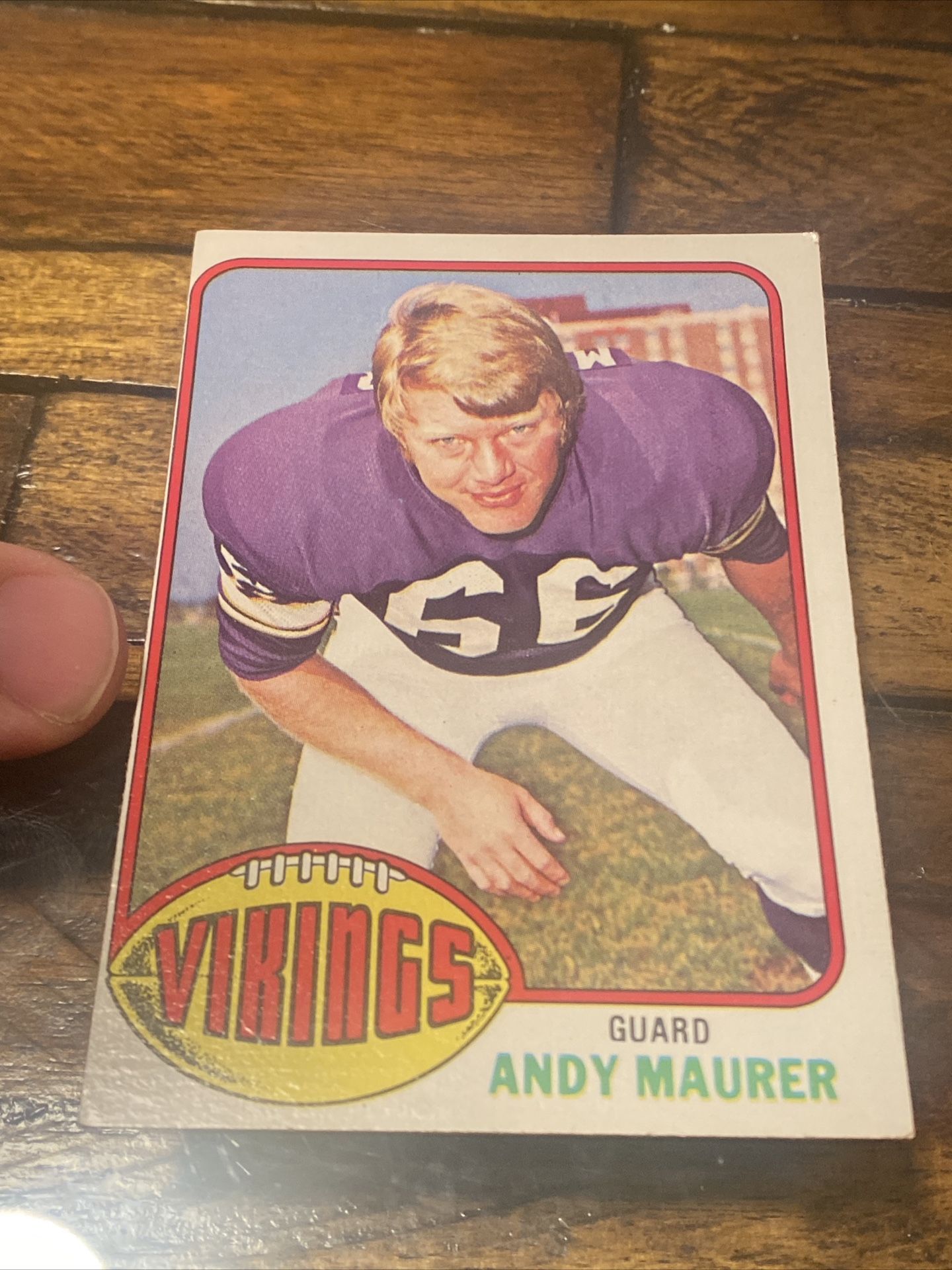 1976 Topps #309 Andy Maurer Vikings Oregon - Huge Misprint Left Side Of Card