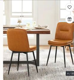 LUE BONA Modern 18 in. Metal Frame Dining Chairs Faux Leather Upholstered Dining Room Chairs Set of 4 - 22.5"D x 17.4"W x 31.9"H