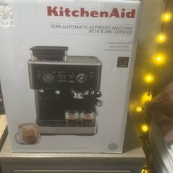 Brand New KitchenAid Semi Automatic Espresso Machine With Burr Grinder 