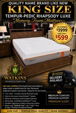 🛏️ KING SIZE TEMPUR-PEDIC RHAPSODY LUXE – LIKE NEW – DELIVERY AVAILABLE 🚛🚚