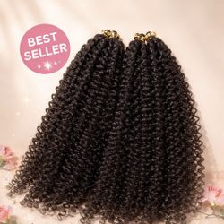 14” kinky Curly crotchet Human Hair extension 