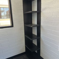 Two Tall Corner Bookshelves 