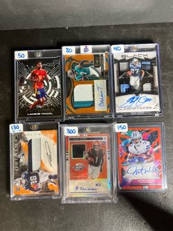6 Autographed Trading Cards with Patches