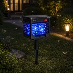 New In Box Solar Powered Or Indoor Plug-in Mosquito Insect Killer Zapper Waterproof Repeller 