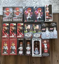 Lot of 18! NIB  Unique Diamondbacks Bobbleheads. Luchador, On the moon, Audio, Star Wars, Gnomes!