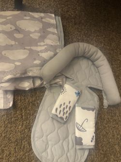 Car seat cover and cover for head and straps