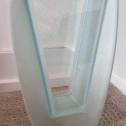 Morin Choiniere 12" tall "V" Shape Frosted/Clear Glass vase