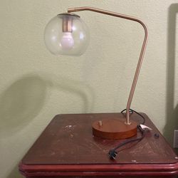Brass & Wood Desk Lamp