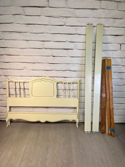 Full Size Cream Gold French Provincial Bed Frame