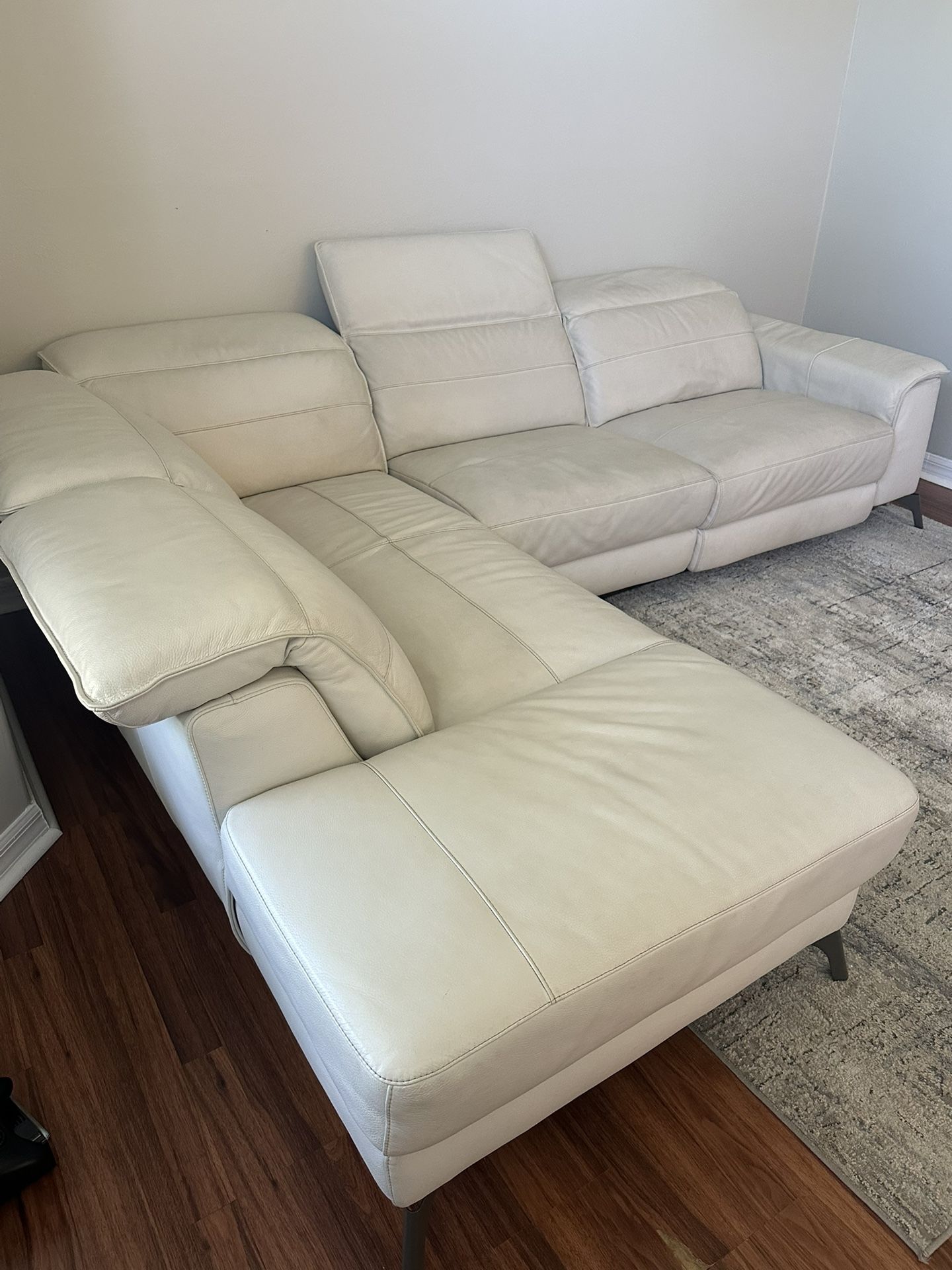 White Leather Sectional