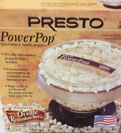 Microwave popcorn maker with 6 power ups concentrator for maximum popping performance