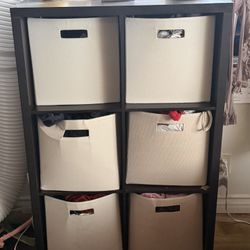 Dresser Shelf With Fabric Drawers