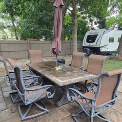 Tile Top Patio Table Six Top With Chairs