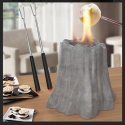 Table Top Concrete Fire pit . Decor Outdoor/Indoor S'mores Maker 