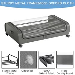 New Under Bed Storage Containers 2PACK Under Bed Storage with Wheels, Storage Bins with Lids Closet 