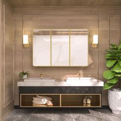 Recessed/Surface Mount Medicine Cabinet with Mirror