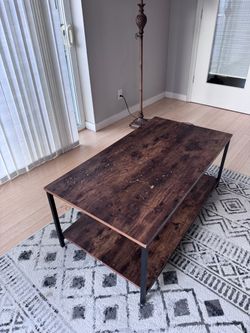 Industrial Wood and Metal Coffee Table
