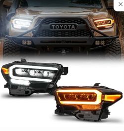 LED PROJECTOR HEADLIGHTS WITH DRL & SEQUENTIAL TURN SIGNALS FOR 2016-2023 TOYOTA TACOMA