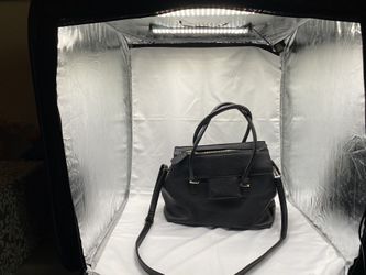 Front Hobo Black Faux Leather Bag