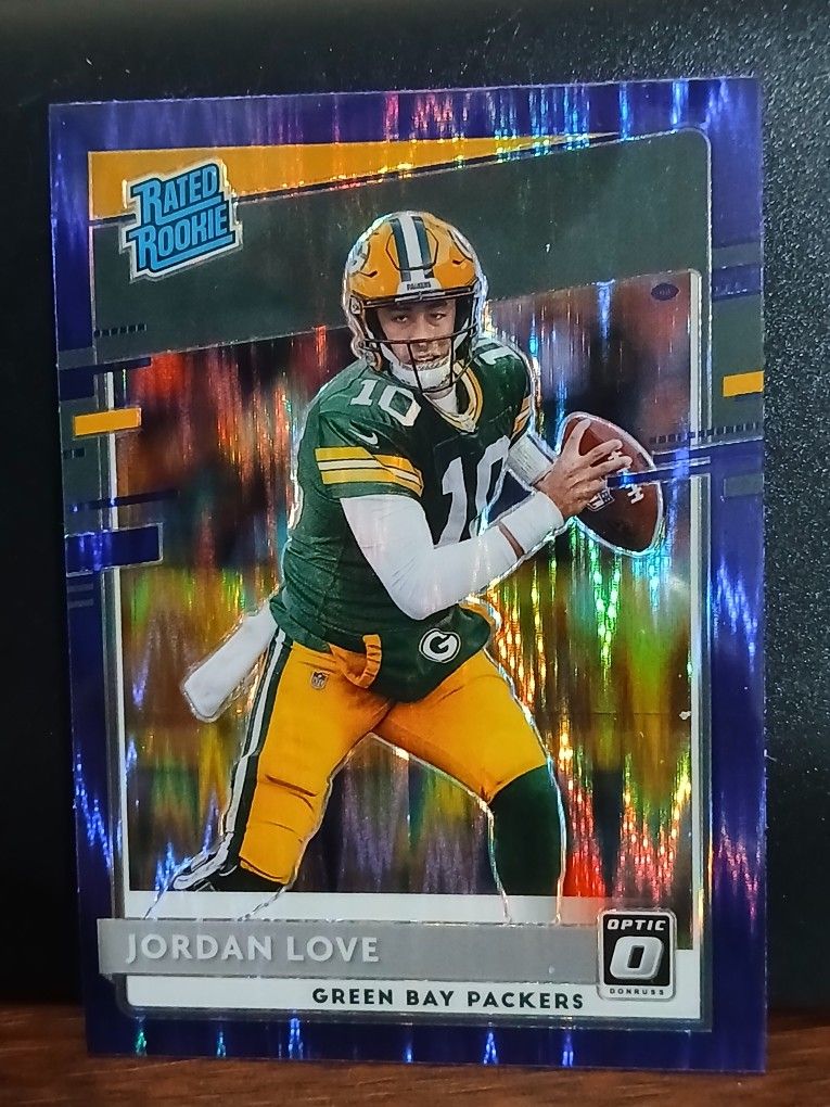 2020 Panini Donruss Optic Rated Rookie Blue Shock #154 Jordan Love