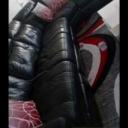 SECTIONAL GENUINE LEATHER RECLINER ELECTRIC BLACK COLOR.. ✅🚛DELIVEY SERVICE AVAILABLE ✅🚛