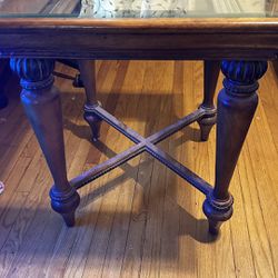 Wood Glass End Tables 
