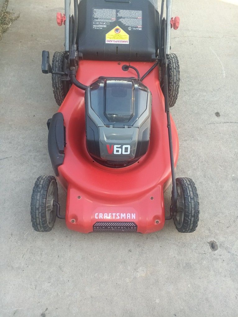 craftsman Lawn Mower V60 with charger no battery 