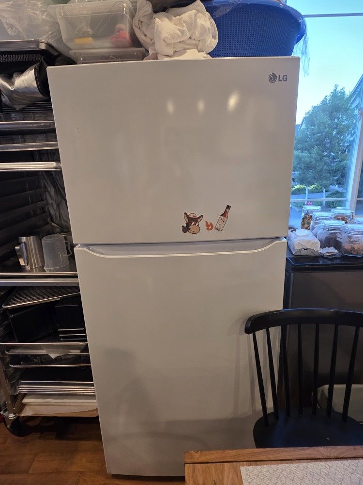 LG 20cu FT White Top Freezer Fridge